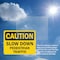 Signmission Slow Down Pedestrian Traffic Caution Sign, Plastic, 14in W x 10in L, 2PK OS-2PACK-CS-P-1014-L-19232 - alternate 2